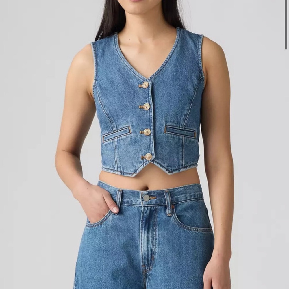 SOLD- Levi's Blue Denim Vest